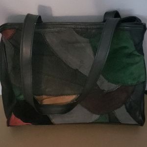Vintage James Alex Genuine Leather Patchwork Handb